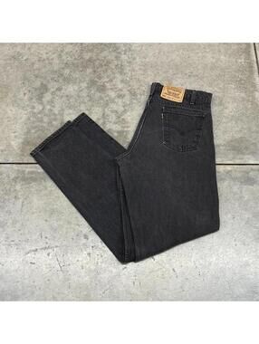 vintage levis 550 faded black made in usa orange tab relaxed baggy fit jeans